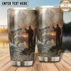 Maxcorners Fishing Tumbler Sepia Wilderness Angler Scene Design Personalized Name Tumbler (13 Species)