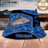 Maxcorners Fishing Green Flame Fishing with Bold Graphic Personalized Name 3D Bucket Hat (13 Fish Species)