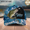Maxcorners Fishing Blue Ocean Foam Happy Quote Personalized Name 3D Cap (12 Fish Species)