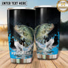 Maxcorners Fishing Tumbler Black Blue Double Catch Honeycomb Design Personalized Name Tumbler (13 Species)