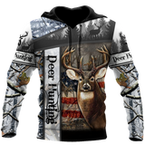 Maxcorners Deer Hunter's Camouflage 3D Over Printed Hoodie