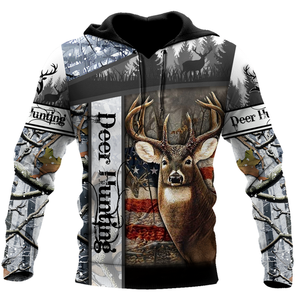 Maxcorners Deer Hunter's Camouflage 3D Over Printed Hoodie