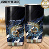 Maxcorners Fishing Tumbler Dark Navy Carbon Fiber Wave Design Personalized Name Tumbler (13 Species)