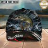Maxcorners Fishing Dark Marble Water Splash Personalized 3D Cap (12 Fish Species)