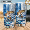 Maxcorners Fishing Tumbler Light Blue Tech Circuit Design Personalized Name Tumbler (13 Species)