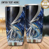 Maxcorners Fishing Tumbler Black Silver Lightning Bolt Design Personalized Name Tumbler (13 Species)