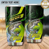 Maxcorners Fishing Tumbler Lime Green Diagonal Racing Design Personalized Name Tumbler (13 Species)