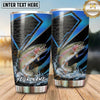 Maxcorners Fishing Tumbler Black Blue Arrow Carbon Design Personalized Name Tumbler (13 Species)