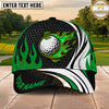 Maxcorners Golf Flaming Golf Ball Honeycomb Pattern Personalized Name 3D Classic Cap