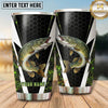 Maxcorners Fishing Tumbler Black White Honeycomb Wing Design Personalized Name Tumbler (13 Species)