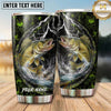Maxcorners Fishing Tumbler Green Storm Lightning Forest Design Personalized Name Tumbler (13 Species)
