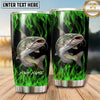 Maxcorners Fishing Tumbler Black Emerald Flame Design Personalized Name Tumbler (13 Species)