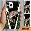 Maxcorners Fishing Honeycomb Green Camo Personalized Name 3D Phone Case (12 Fish Species)