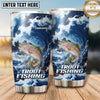 Maxcorners Fishing Tumbler Dramatic Ocean Wave Design Personalized Name Tumbler (13 Species)