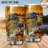 Maxcorners Fishing Tumbler Retro Orange Fishing Beer Design Personalized Name Tumbler (13 Species)