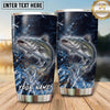 Maxcorners Fishing Tumbler Midnight Ocean Storm Design Personalized Name Tumbler (13 Species)