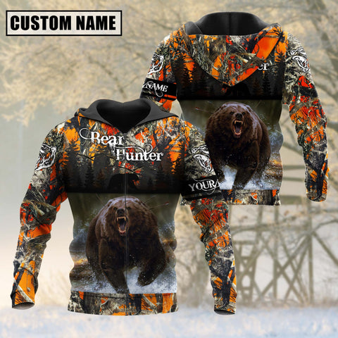 Maxcorners Custom Name Bear Hunting Shirt 3D All Over Printed Clothes