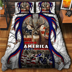 Maxcorners Personalized Name Premium USA Deer Hunting Quilt Bedding Set (Multi Color Options)