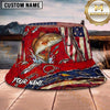 Maxcorners Fishing Green Camo Fishing Adventure with Bold Splash Personalized Name 3D Bucket Hat (13 Fish Species)
