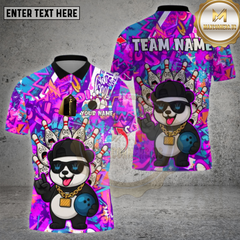 Maxcorners Bowling Shirt Graffiti Panda Street Style Multioptions Personalized Name, Team Name Unisex 3D Shirt (4 Colors)