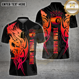 Maxcorners Dragon Billiards Shirt Golden Tribal Multioptions Personalized Name, Team Name Unisex 3D Shirt (4 Colors)