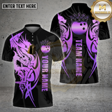 Maxcorners Dragon Bowling Shirt Golden Tribal Multioptions Personalized Name, Team Name Unisex 3D Shirt (4 Colors)