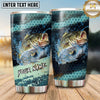 Maxcorners Fishing Tumbler Teal Honeycomb Wave Design Personalized Name Tumbler (13 Species)