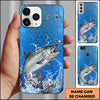 Maxcorners Blue Scale Lightning Water Splash Personalized Name Phone Case (13 Fish Species)