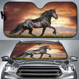 Maxcorners Black Horse Art Car Sun Shade