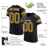 Maxcorners Custom Black Old Gold-White Mesh Authentic Classic Football Jersey LM2605