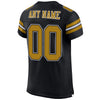 Maxcorners Custom Black Old Gold-White Mesh Authentic Classic Football Jersey LM2605
