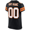 Maxcorners Custom Black White-Orange Mesh Authentic Football Jersey LM2605