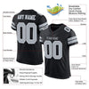 Maxcorners Custom Black Silver-White Mesh Authentic Football Jersey LM2605
