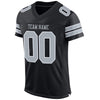 Maxcorners Custom Black Silver-White Mesh Authentic Football Jersey LM2605