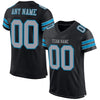 Maxcorners Custom Black Light Gray-Panther Blue Mesh Authentic Football Jersey LM2605