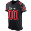 Maxcorners Custom Black Red-White Mesh Authentic Classic Football Jersey LM2605