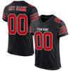 Maxcorners Custom Black Red-White Mesh Authentic Classic Football Jersey LM2605