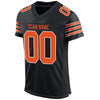 Maxcorners Custom Black Orange-White Mesh Authentic Classic Football Jersey LM2605