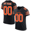 Maxcorners Custom Black Orange-White Mesh Authentic Classic Football Jersey LM2605