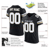 Maxcorners Custom Black White-Vegas Gold Mesh Authentic Football Jersey LM2605