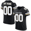 Maxcorners Custom Black White-Vegas Gold Mesh Authentic Football Jersey LM2605
