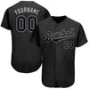 Maxcorners Custom Black Black-Gray Authentic Baseball Jersey LM2605