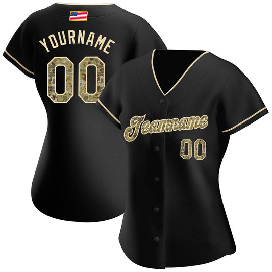 Maxcorners Custom Black Red-Gray Premium American Flag Fashion Baseball Jersey LM0210