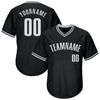Maxcorners Custom Black White Authentic Throwback Rib-Knit Baseball Jersey Shirt LM2605