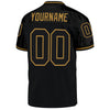 Maxcorners Custom Black Black-Old Gold Mesh Authentic Throwback Football Jersey LM2605