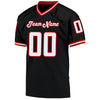 Maxcorners Custom Black White-Red Mesh Authentic Throwback Football Jersey LM2605