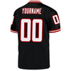 Maxcorners Custom Black White-Red Mesh Authentic Throwback Football Jersey LM2605