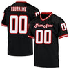 Maxcorners Custom Black White-Red Mesh Authentic Throwback Football Jersey LM2605