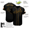 Maxcorners Custom Black Black-Old Gold Authentic Baseball Jersey LM2605