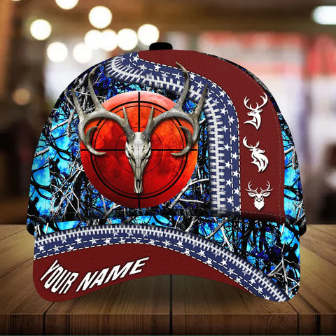 Maxcorners Premium Unique Skull Deer Hunting Personalized Hats 3D Multicolored